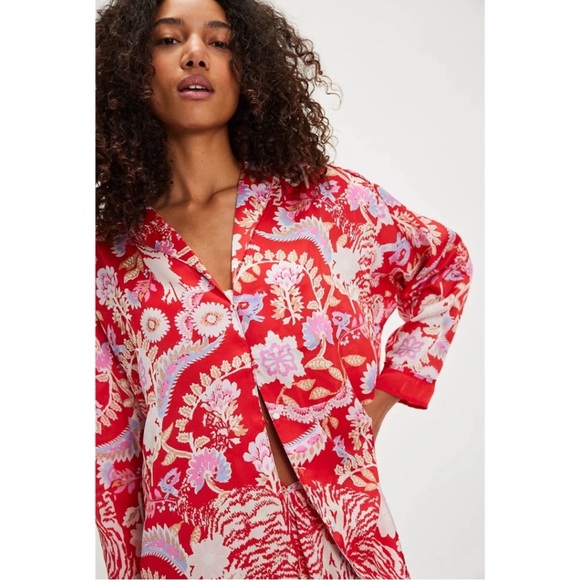 Free People Red Floral Pajama Set - Picture 3 of 11